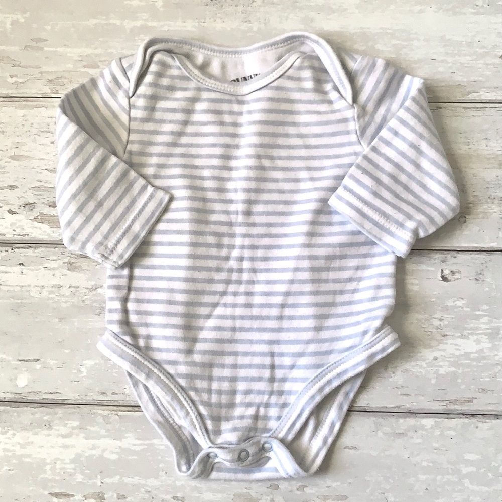 Bunnies By the Bay Baby Onesie 0-3m Blue Stripes Organic Bodysuit Newborn